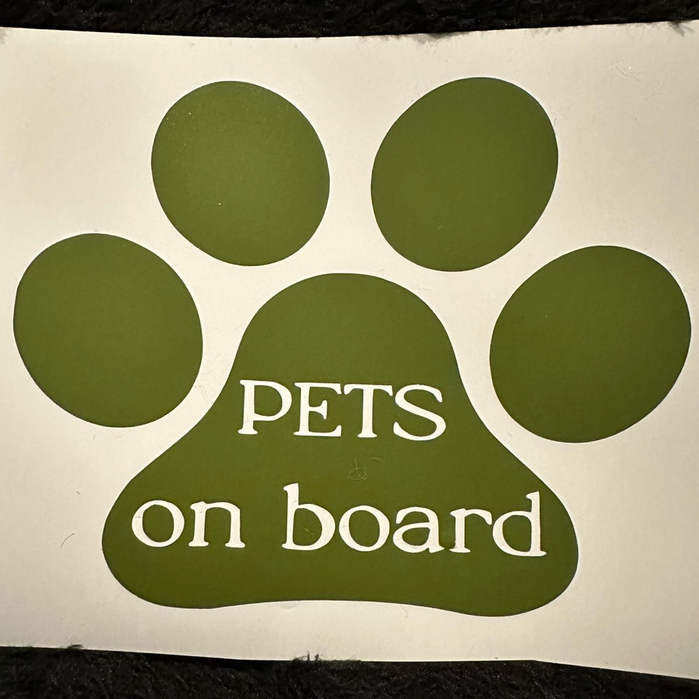 Pets On Board Decal Sticker